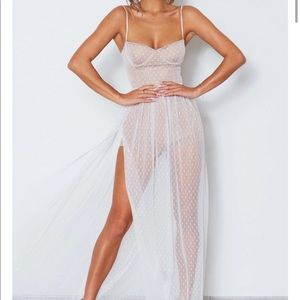 White Mesh Maxi Dress